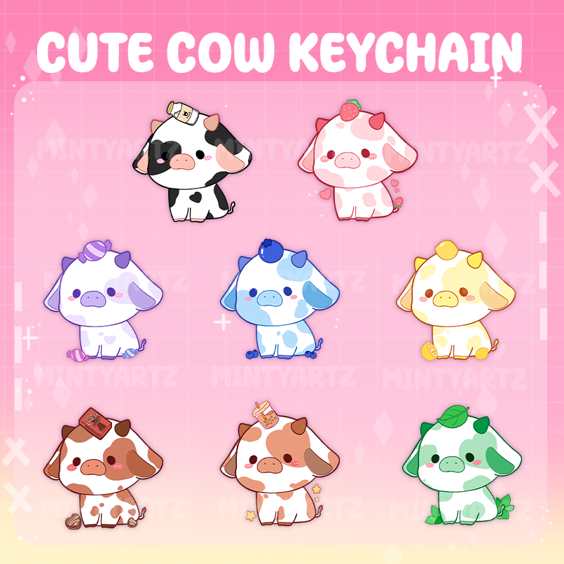 CUTE COW KEYCHAINS