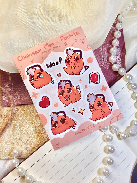Pochi Dog sticker sheet