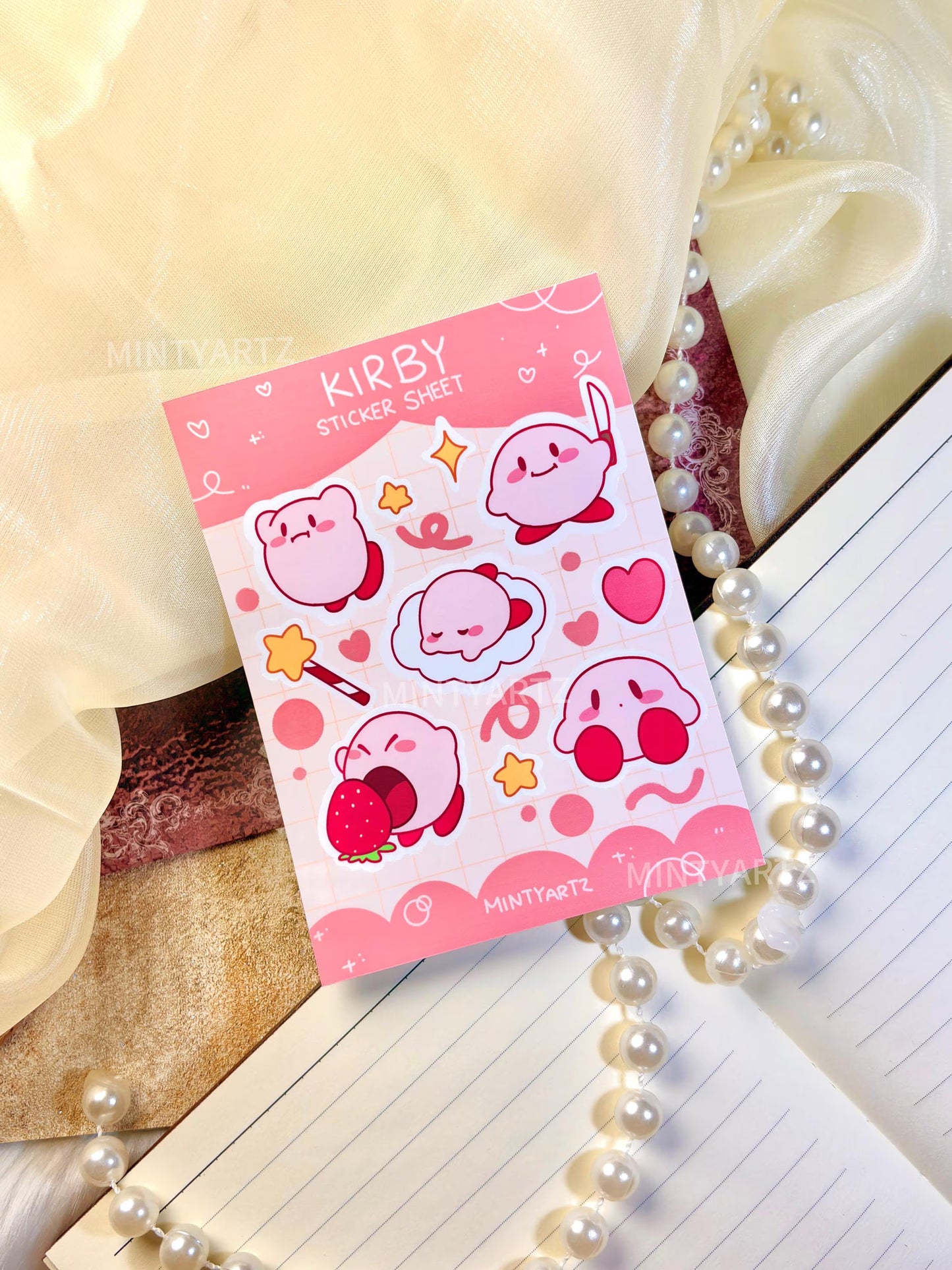 Pink ball sticker sheet